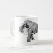 Dog & Cat Cuddling Monochrome Art Mok (Voorkant links)