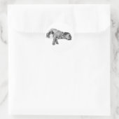 Dog & Cat Cuddling Monochrome Sticker (Tas)