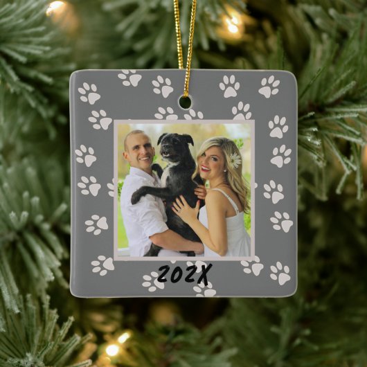 Dog Cat Double Sided Ornaming uit de schilderprint Keramisch Ornament (Boom)