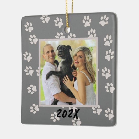 Dog Cat Double Sided Ornaming uit de schilderprint Keramisch Ornament (Links)