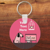 Dog Cat en Aquarium keyring Sleutelhanger (Voorkant)