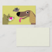 Dog Cat en Bird - yellow Visitekaartje (Voorkant / Achterkant)