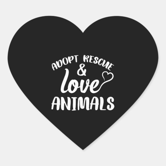 Dog Cat Hart Sticker (Voorkant)
