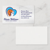 Dog Cat Heart Logo | Dierlijke diensten Visitekaartje (Voorkant / Achterkant)