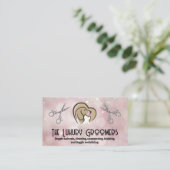 Dog Cat Heart Logo | Schaar | Bokeh Visitekaartje (Staand voorkant)