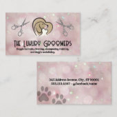 Dog Cat Heart Logo | Schaar | Bokeh Visitekaartje (Voorkant / Achterkant)