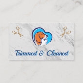Dog Cat Heart Logo |  schaar | Groomer Visitekaartje (Voorkant)