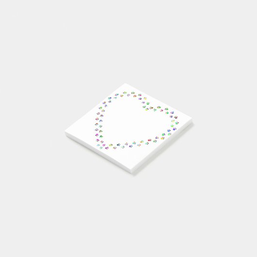 Dog Cat Heart Paw Prins Post-it® Notes (Schuin)