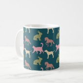 Dog Cat Horse Animal Silhouettes Pattern Koffiemok (Voorkant links)