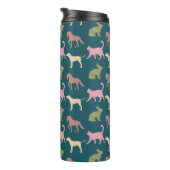 Dog Cat Horse Animal Silhouettes Pattern Thermosbeker (Geroteerd rechts)