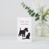 Dog & Cat (hot pink) Visitekaartje (Staand voorkant)