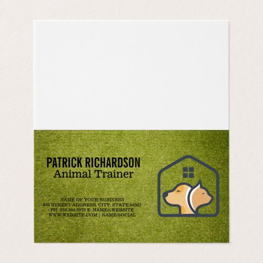 Dog Cat House Logo | Animal Services Visitekaartje (Buitenkant ongevouwen)