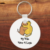 Dog & Cat Hug Sleutelhanger Mijn Kinderen hebben 4 (Voorkant)