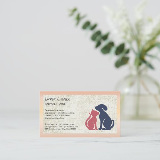 Dog Cat Icon | Dierverzorging Visitekaartje (Staand voorkant)