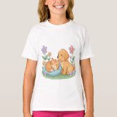 Dog & Cat in Nature – Cute Animal T-Shirt for Pet  (Voorkant)