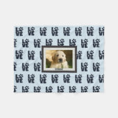 Dog Cat Love Paw Print Aangepaste foto Fleece Deken (Voorkant (Horizontaal))