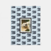 Dog Cat Love Paw Print Aangepaste foto Fleece Deken (Voorkant)
