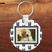 Dog Cat Love Paw Print Aangepaste foto Sleutelhanger (Achterkant)