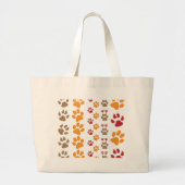Dog & Cat Paw-afdrukken Ontwerp ~ bewerkbare achte Grote Tote Bag (Voorkant)