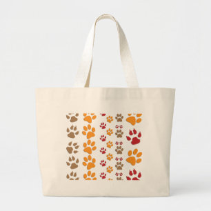 Dog & Cat Paw-afdrukken Ontwerp ~ bewerkbare achte Grote Tote Bag
