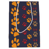Dog & Cat Paw-afdrukken Ontwerp ~ bewerkbare achte Medium Cadeauzakje (Voorkant)