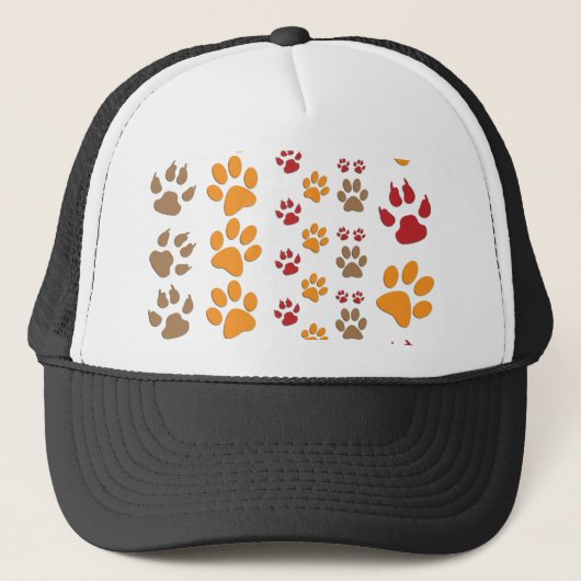 Dog & Cat Paw-afdrukken Ontwerp ~ bewerkbare achte Trucker Pet (Voorkant)