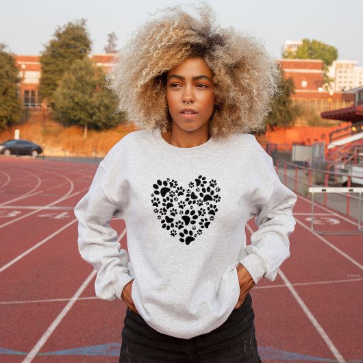 Dog Cat Paw Prints Heart Valentine's Day Love Trui