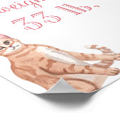 Dog Cat Paw-ty Pink Girl Birthday Milestone Sign Poster (Hoek)