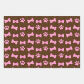 Dog Cat Paws and Ribbons Pattern Inpakpapier Vel (Voorkant 3)