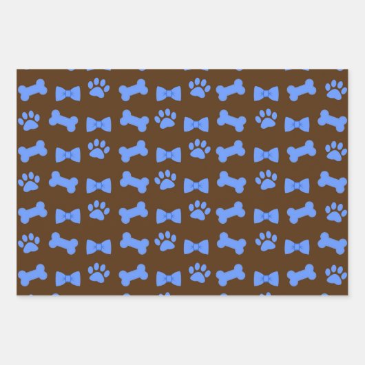 Dog Cat Paws and Ribbons Pattern Inpakpapier Vel (Voorkant 2)