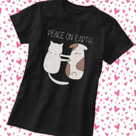 Dog Cat Peace on Earth T-Shirt