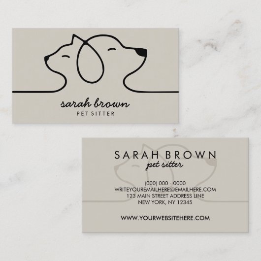 Dog Cat Pet behandelt bakkerij Visitekaartje (Voorkant / Achterkant)