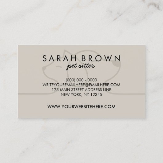 Dog Cat Pet behandelt bakkerij Visitekaartje (Achterkant)