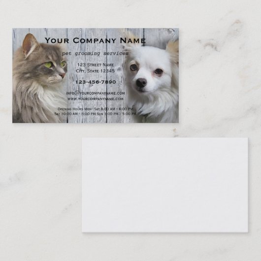 Dog Cat Pet Grooming Salon Visitekaartje (Voorkant / Achterkant)