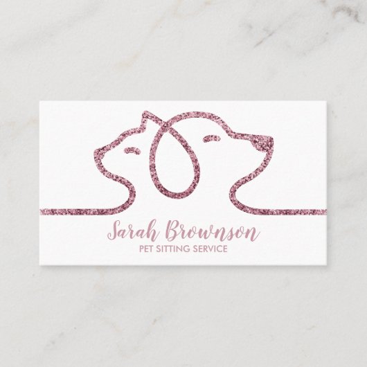 Dog Cat Pet Grooming Sitting Service Visitekaartje (Voorkant)