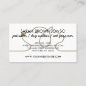 Dog Cat Pet Line art. Logo diergeneeskundig Visitekaartje (Achterkant)