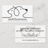 Dog Cat Pet Line art. Logo diergeneeskundig Visitekaartje (Voorkant / Achterkant)