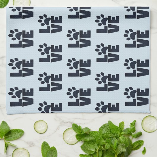 Dog Cat Pet Love Paw Prins Theedoek (Gevouwen)