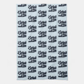 Dog Cat Pet Love Paw Prins Theedoek (Verticaal)