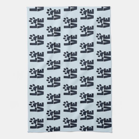 Dog Cat Pet Love Paw Prins Theedoek (Verticaal)