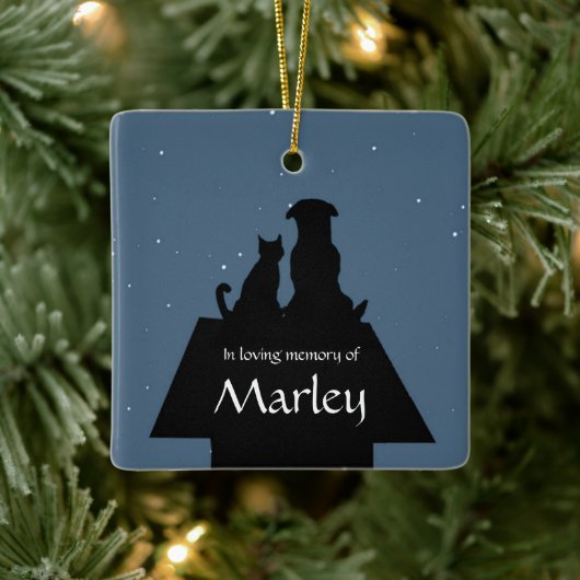 Dog Cat Pet Memorial Custom Name Spiritueel Poem Keramisch Ornament (Boom)