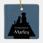 Dog Cat Pet Memorial Custom Name Spiritueel Poem Keramisch Ornament (Voorkant)