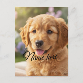 Dog cat pet name photo template simple minimal  briefkaart