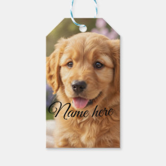 Dog cat pet name photo template simple minimal  cadeaulabel