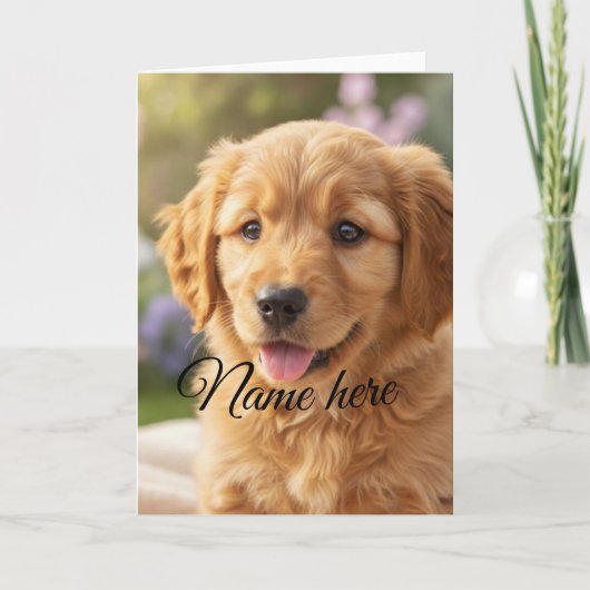 Dog cat pet name photo template simple minimal  kaart (Voorkant)