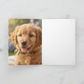 Dog cat pet name photo template simple minimal  kaart (Binnen)