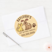 Dog Cat Pet Sitting Sticker (Envelop)