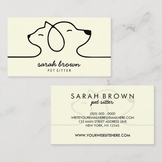 Dog Cat Pet Travel Agent Visitekaartje (Voorkant / Achterkant)