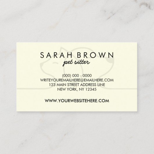 Dog Cat Pet Travel Agent Visitekaartje (Achterkant)