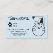 Dog Cat Pets Appointment Reminder Kaart Afsprakenkaartje (Voorkant)